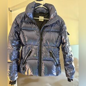 SAM. Shiny Metallic Blue Ladies Puffer Jacket for skiing, snowboarding and etc